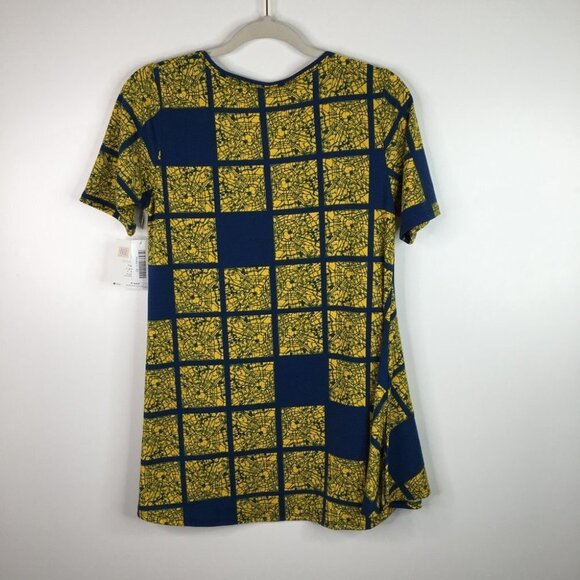 Lularoe Perfect T Shirt Yellow Blue - Picture 7 of 7